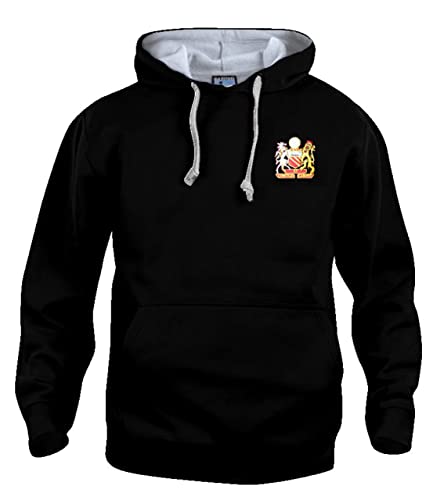 Manchester U. 1970s Retro Football Hoodie Embroidered Logo Black
