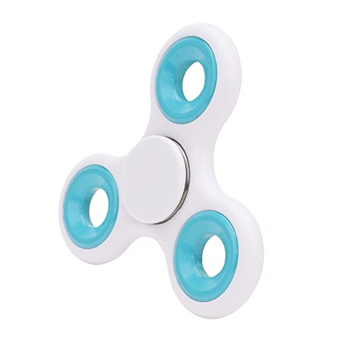 Toyland® Fidget Hand Spinner - Stress and Anxiety Relief - Assorted Colours (White & Blue Rings) - Image 2