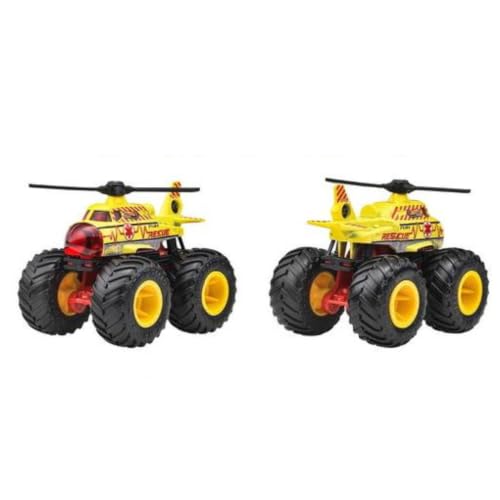 Image of Hot Wheels Monster Trucks Helichopper Vs Rescue Rampager Demolition Doubles 2026 1:64 Scale 3+ Ages - Multicolor