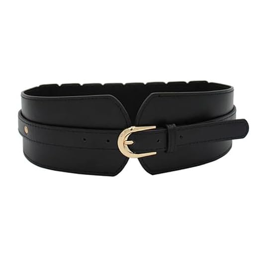 Leather Belts for Women and Girls Stylish Waist Belt for Dresses Jeans (16719LB) Black