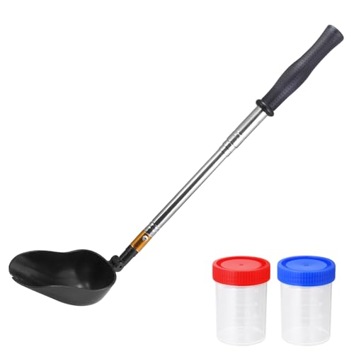 Telescopic Urine Collector for Dogs & Cats Adjustable Reusable Pee Stick with 2 Leak-Proof Collection Cups, Portable Pet Urine Sample Catcher for Veterinary Exams & Home Testing