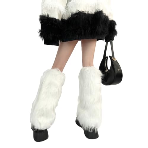 Fuzzy Faux Furs Leg Warmers Furs Long Cuffs Has Elastic Pair Carnivals Boot Uniform
