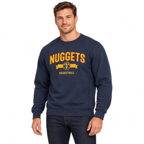 Blue 84 Denver Nuggets NBA Officially Licensed Crewneck Sweatshirt Sanded Fleece Team Color, XX-Large