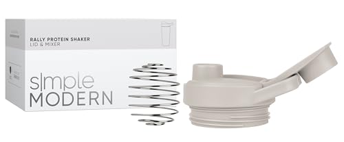 Simple Modern Shaker Bottle: Ultimate Insulated Cup for Protein Shakes 7 Simple Modern Shaker Bottle Flip Lid | Reusable Replacement Lid ONLY Fits Simple Modern, S|M | BPA Free Plastic | Protein Mixes, Shakes, and Pre Workout | Rally Collection | Almond Birch