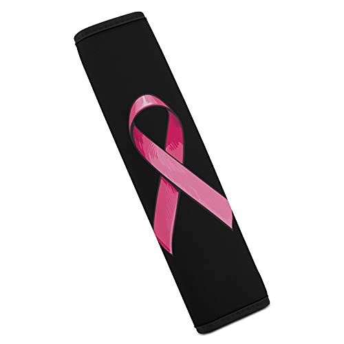 Pink Satin Ribbon Breast Cancer Car Seat Belt Cover Shoulder Strap Pad for Truck Airplane Camera Backpack