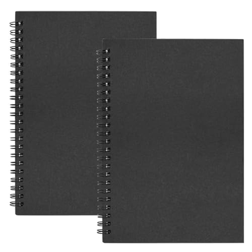 Image of AccuPrints A5 Pack of 2 Craft Notebook, 80 leaf 160 Pages,Blank or Unruled | Travel Writing Notebook,Journal,Notepad,Sketchbook|For Students,Office College Spiral Diary