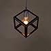 Retro kreatywny metalowy sześcian z kutego żelaza żyrandol dekoracyjna czarna lampa wisząca E27 Edison pojedyncza głowica sufitowa lampa w stylu industrialnym restauracja/bar nawy schody wisząca lampa