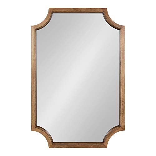 image for Kate and Laurel Hogan Farmhouse Wood Framed Wall Mirror, 24 x 36, Rust