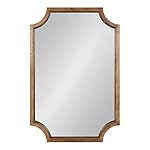 Kate and Laurel Hogan Farmhouse Wood Framed Wall Mirror, 24 x 36, Rustic Brown, Modern Wall Accent with Scalloped Corners - Image 4