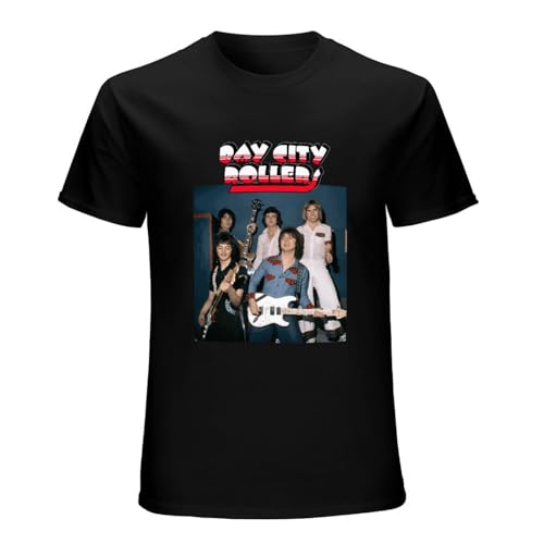 NEIWUFU Vintage Retro Bay City Rollers Gifts T-Shirt Boys t Shirts Anime Clothes Mens Graphic t-Shirts Funny Black XXL