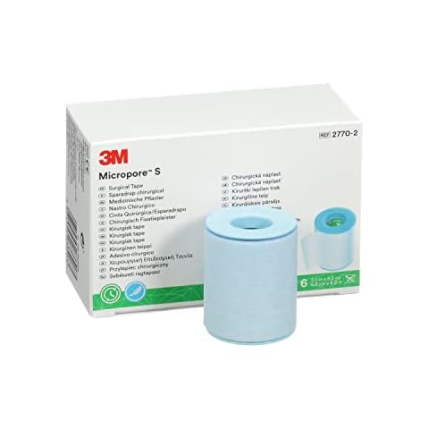 3M™ Micropore™ S Surgical Tape, 2770-2, 2 inch x 5.5 yard (2.5 cm x 5 m), 6 Rolls (Pack of 1) Cover