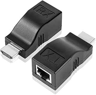 YAODHAOD Cat5/Cat6 to HDMI Extender 30m, HDMI Repeater Over Single CAT5e/CAT6 Cable to Extender for HDTV PS4 STB 4K 2K, Must Pure Copper Cat 5e /6 /6e Wire