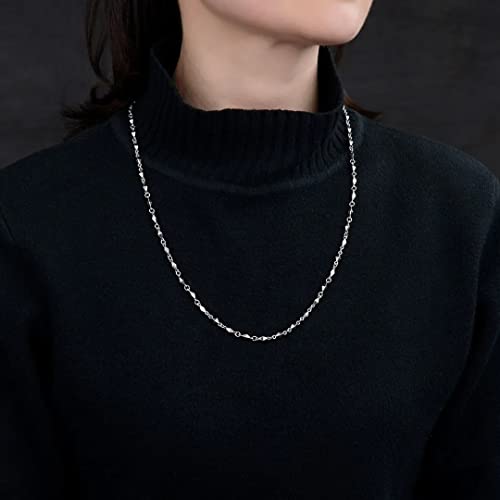 Collier en Argent véritable S925 anti-allergie, chaîne fine anti-ternissement motif étoile 3mm - 5