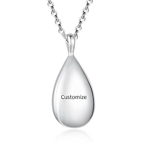 MemoryU Teardrop Ashes Necklace Keepsake Urn Pendant Simple Elegant Cremation Memorial Jewelry for Women (Customize) X107-C Cover
