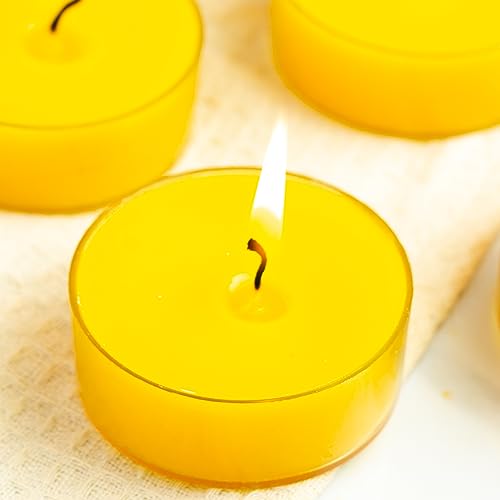 Image of AuraDecor Scented Soy Wax Acrylic Jumbo Tealight Candle, Organic Luxury Aroma, Aromatic /Aromatherapy Votive Candle || Burn Upto 30 Hours (Honey Suckle & IndiFlower, Set of 4 Jumbo Tealight)