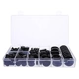ERINGOGO 200pcs Black Rubber Grommet Kit for Wiring Protection, Single-Sided Cable Grommets Fits 7.14-25.4mm Holes, Electrical Wire Gasket with O-Ring Closure for Industrial and Automotive