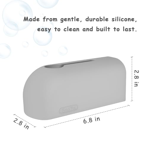 Image of Bathtub Faucet Cover, Soft Silicone Bath Faucet Cover for Kids, Bath Spout Cover for Tub, Faucet Covers for Bathtub Safety, Toddler Bath Tub Water Spout Cover, Universal Fit (Grey)