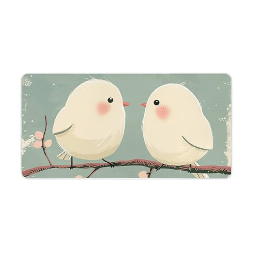 Desk Pad Protector 24x12 Inch Extended Dos Aves Blanco miniatura 5