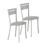Producto de la marca ASTIMESA ASTIMESA Dos Sillas de Cocina Metálica Respaldo y Asiento Gris