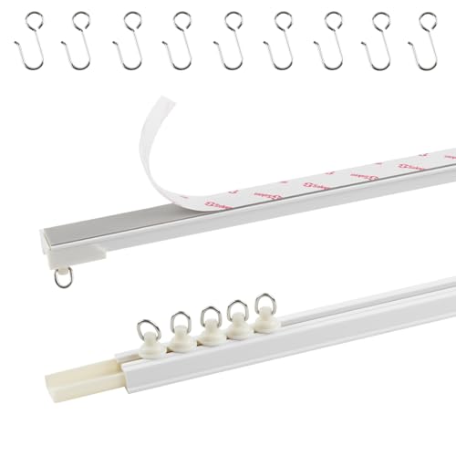 TYRON Self Adhesive Curtain Rail, Ceiling or Wall Bracket, Room Divider, Self-Adhesive Curtain Rod, No Drilling, Screws or Tools, Curtain Hangers, No Damage (320 cm)