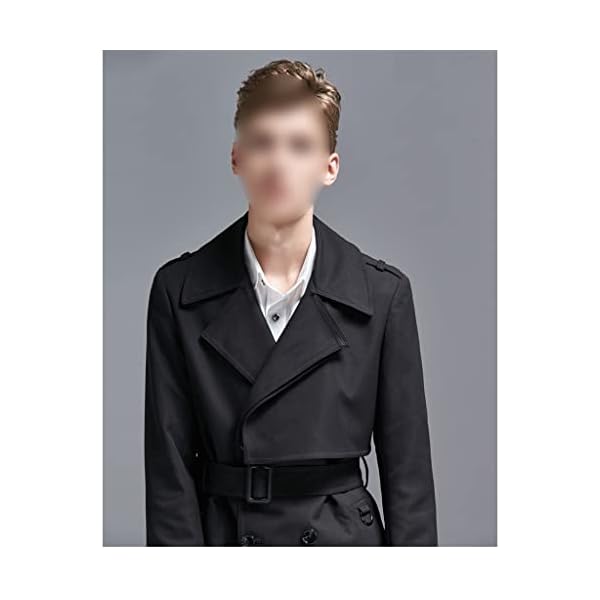 TKFDC Long Trench Coat Men Classic British Windbreaker Double Breasted Solid Wind Coat (Color : Picture Color, Size : XXXL Code) - Image 5