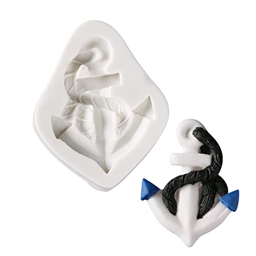 zalati Moule en silicone avec ancre style bateau pirate pour la cuisine, la pâtisserie, la décoration, les fournitures artisanales
