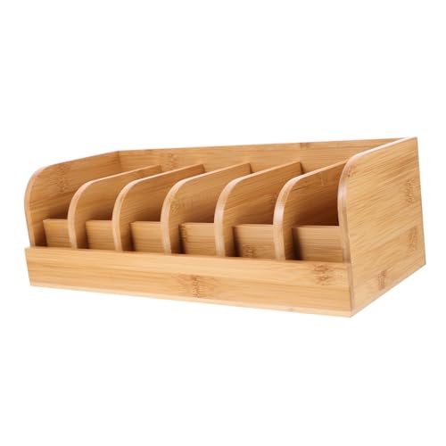 VALICLUD Caja Organizadora de Cinturones de Bambú Natural con Compartimentos Estante Estable para Exhibición y Almacenamiento para Tiendas y Mostradores Comerciales