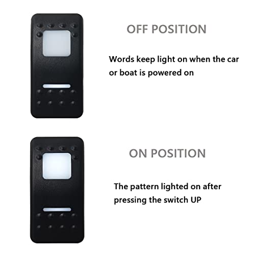 Image of White Led 5P (ON)-Off Momentary Rocker Switch for Marine Vehicle Yacht RV Camper with Jumper Wire Set Waterproof IP66 12V 20A /24V 10A