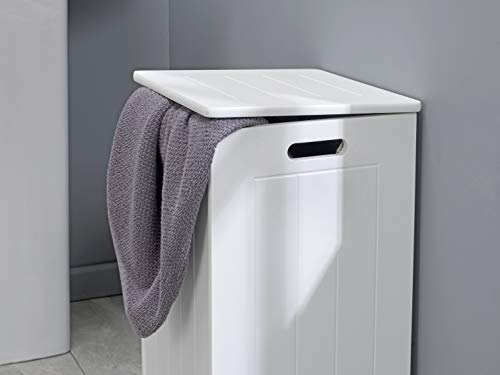 House & Homestyle Laundry Basket, MDF, White, 60cm x 30cm x 30cm House & Homestyle Laundry Basket, MDF, White, 60cm x 30cm x 30cm