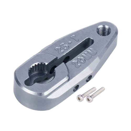 RC Car Accessories for Protek for Savox for Futaba Servo for Arrma for Buggy 1/10 Monster Truck Raider 2WD 20/24mm 7075 Aluminum Clamping 25T Servo Horn(Gray,20mm)