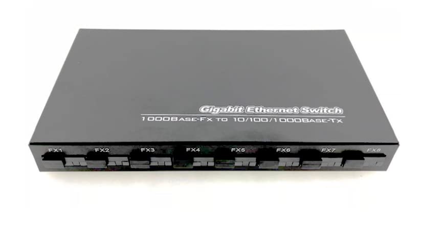 Hanutech 8 Port Fiber to Ethernet Media Converter Gigabit | Gigabit Ethernet Fiber Switch (8Fx*10/100/1000Mbps SC Fiber Port + 2*RJ45 Port 1000Mbps Tx) Plug and Play, SMSF 20KM- 1 Year Warranty (B0B53D537L) Amazon Price History, Amazon Price Tracker