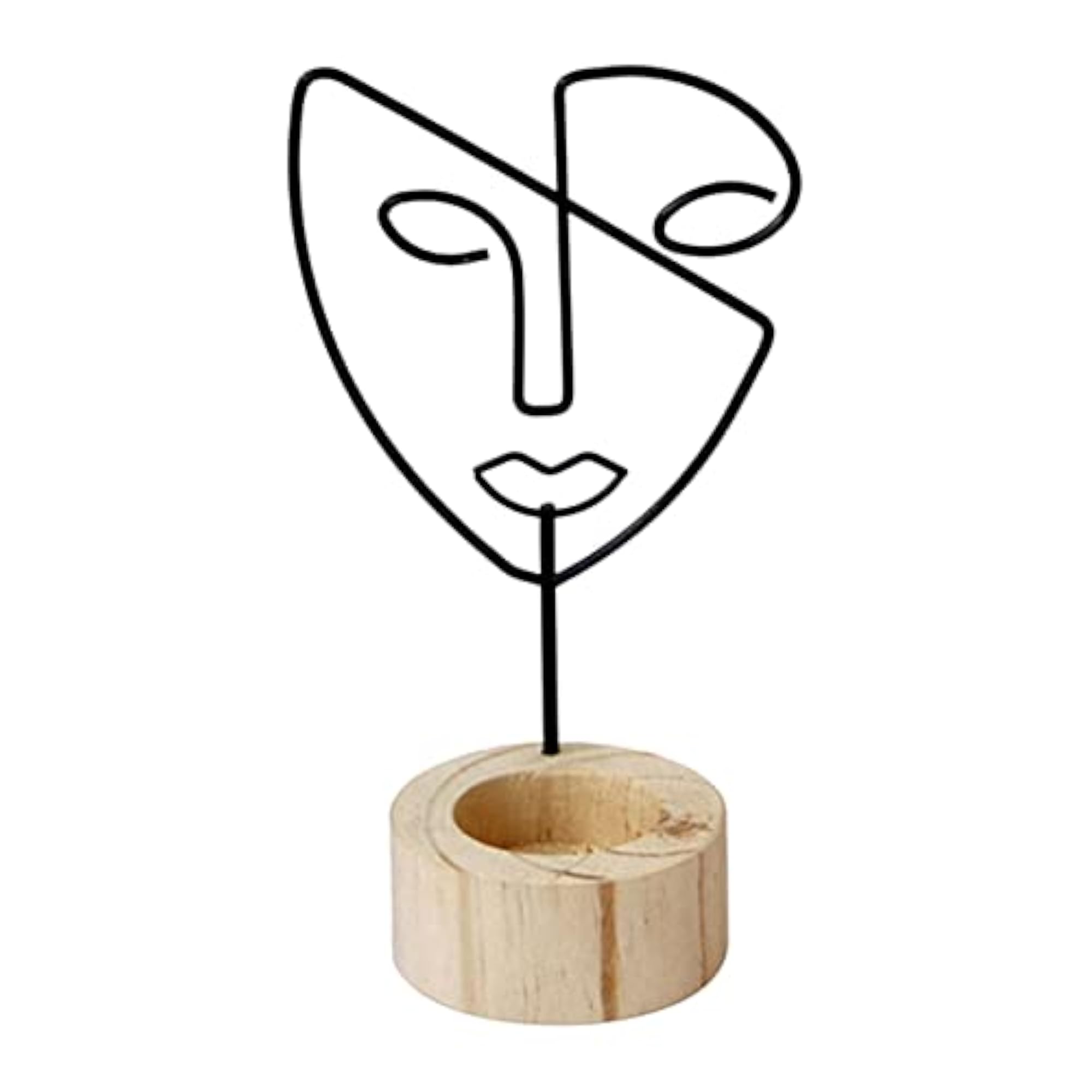Abstract Face Statue Figurines Candlestick Holders