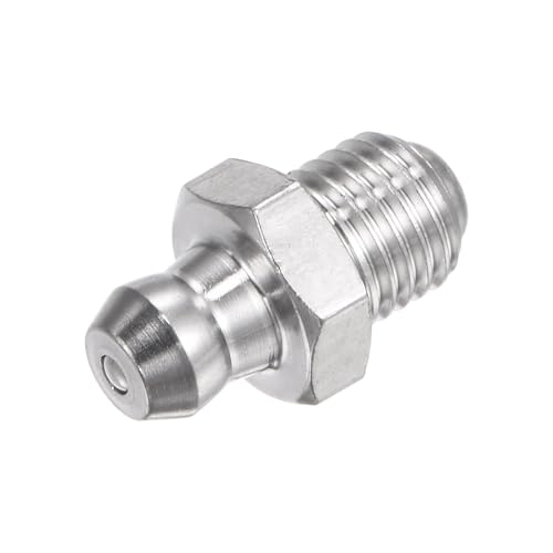 Image of uxcell 304 Stainless Steel Straight Grease Fitting M8 x 1mm Thread Hydraulic Grease Fitting Accessories, 15Pcs