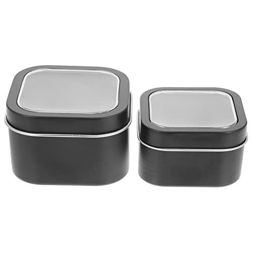 OKUMEYR 2Pcs Retro Square Candle Aroma Tin Box Storage Tins for Jewelry Candles and Items Compact Portable Design for Travel and Home Organization