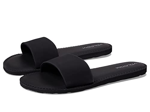 Image of Volcom Women's Simple Slide Sandals - Cushioned Synthetic Leather Strap Slides With Padded Footbed