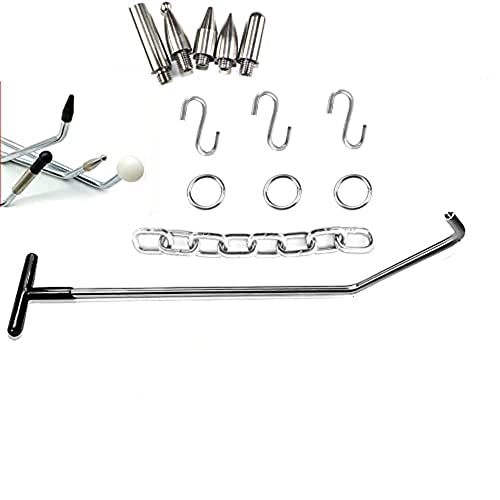 Paintless Dent Repair Rods Tools Kits with Taper Head and S-Hook for Car Auto Body Dents Hail Damage Removal Set Stainless Steel Hands Tools (P3)
