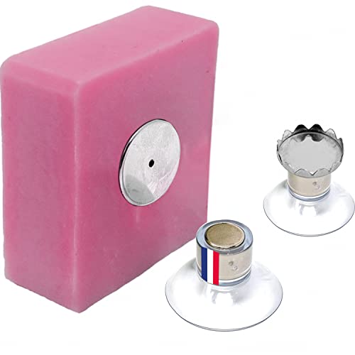 Lot de 2 Porte-Savons Magnétiques à Ventouse | Design Simple & Fixation Puissante | Acier Inoxydable | Support Mural | sans Perçage | Salle de Bain | Cuisine | WC | Fabriqué en France Cover