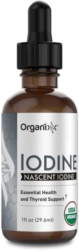 Organixx Pure Liquid Iodine Supplement, Support Healthy Thyroid Function, Restore Optimal Iodine Levels, Boost Mood & Energy Levels, Improve Hair and Skin, Organic Iodine Drops, Vegan, 1 fl oz
