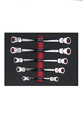 E-Z Red Nr5M 5 Pc Extra Long Flex Head Ratcheting Wrench Set #TOP28