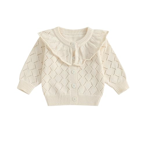 Toddler Baby Girl Lightweight Crewneck Cardigan Jacket Long Sleeve Open Front Sweater Casual Spring Fall Knitwear