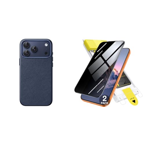 JETech pour iPhone 17 Pro Max Coque Cuir Magnétique Housse Protection Écran Anti-Espion Ecran