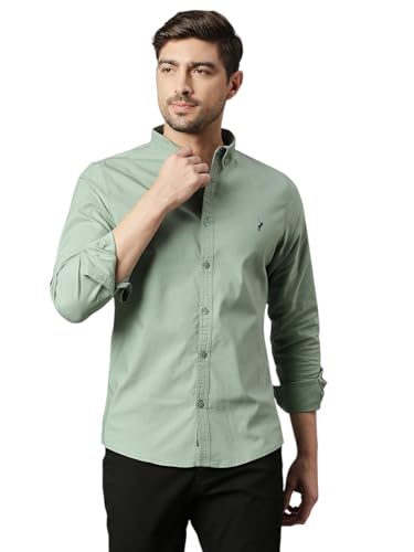 Image of Thomas Scott Men's Cricket Club Collection Classic Regular Fit Twill Shirt | 100% Cotton Long Sleeve Solid Shirt with Button Down Collar (Available in Plus Size)