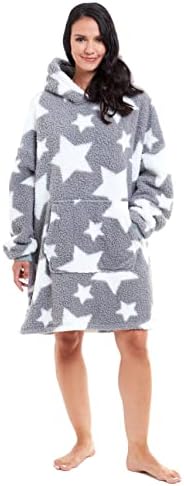 Slumber Hut Hoodie Wearable Blanket Ultra Soft Fleece Snuggle Poncho Loungewear Hooded Top Oversized Comfy Cosy Sweatshirt Throw Cover - One Size for Womens Mens Adults Boys Girls Kids