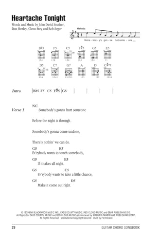 Eagles Guitar Chord Songbook - 40 Classic Songs with Lyrics and Chords | Play Hit Songs Like Hotel California, Desperado, and Take It Easy | Hal ... and Electric Guitar (Guitar Chord Songbooks) - Image 4