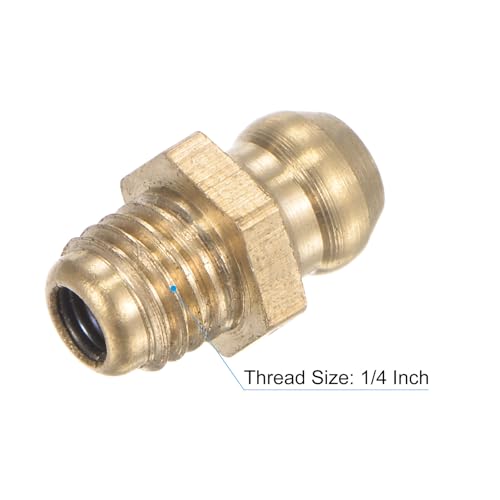 Image of uxcell Brass Straight Grease Fitting 1 /4 inch-28 Thread 8mm Width Hydraulic Grease Fitting Accessories, 20Pcs