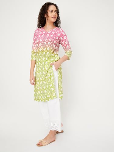 Image of Max Women's Rayon Blend Regular Fit Casual Kurta