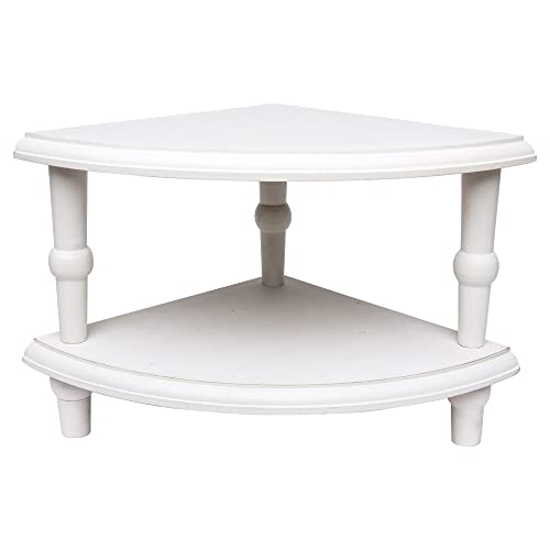 Wood Corner Counter Shelf,Rustic Pedestal Stand,White Sector Farmhouse Corner Shelves,Stackable Countertop Bathroom Organizer, Tray Riser For Coffee Bar Table And Kitchen Counter Decor (2 Pack) #TOP6