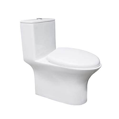 Image of Amazon Basics Slow Close Toilet Seat Cover with High Gloss Finish, Oval Shape, White, Polypropylene