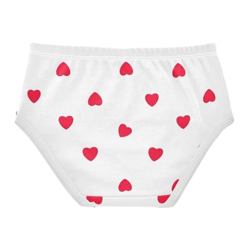 Durable Girls Underwear Toddler 2t Cotton Cute Panties Girl Hearts White Kids Undies Briefs2