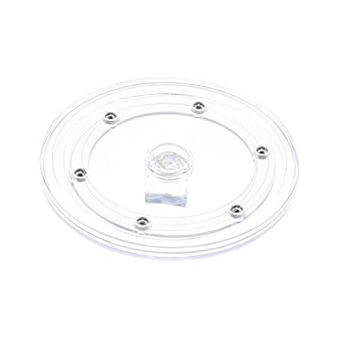 Kepfire Clear Acrylic Lazy Susan Turntable 12.5 cm Organizer Ball Bearing Revolving Display Base Kitchen Spice Rack Cake Makeup Table Decorating Cover